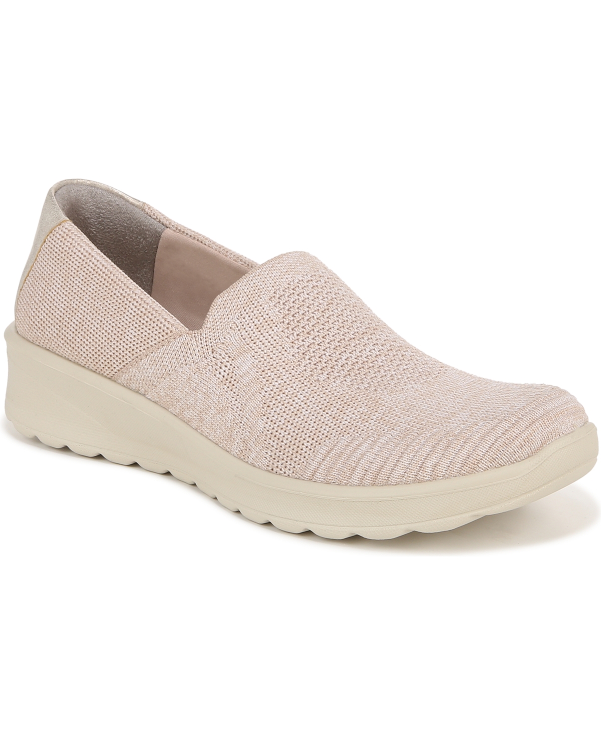 Shop Bzees Getty Washable Slip-ons In Beige Knit Fabric