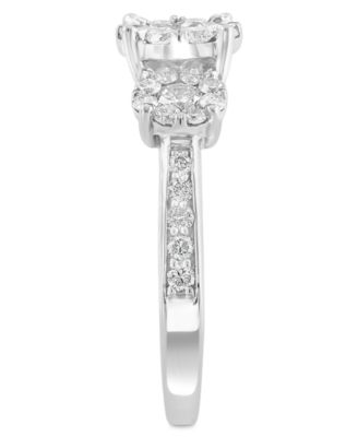 EFFY&reg; Diamond Trio Cluster Ring (1-1/2 ct. t.w.) in 14k White Gold