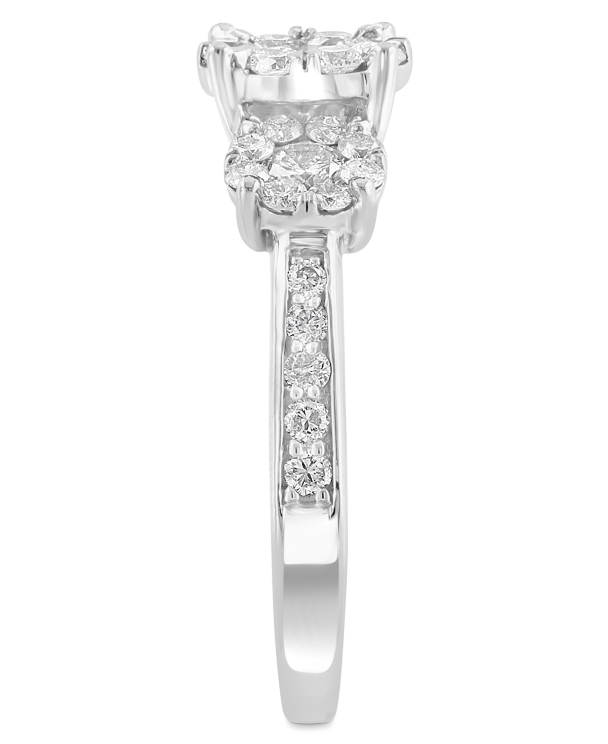 Effy Diamond Trio Cluster Ring (1-1/2 ct. t.w.) in 14k- White Gold