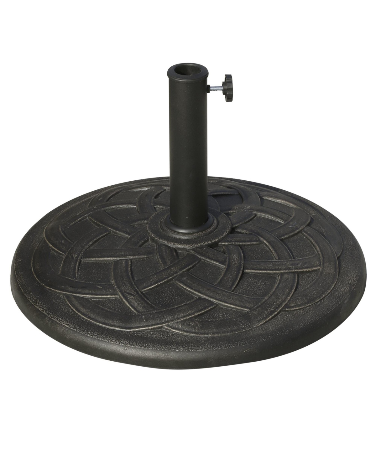 22" 42 lbs Round Resin Umbrella Base Stand Market Parasol Holder with Beautiful Decorative Pattern & Easy Setup, for 1.5"Dia, 1.89"Dia Pole,