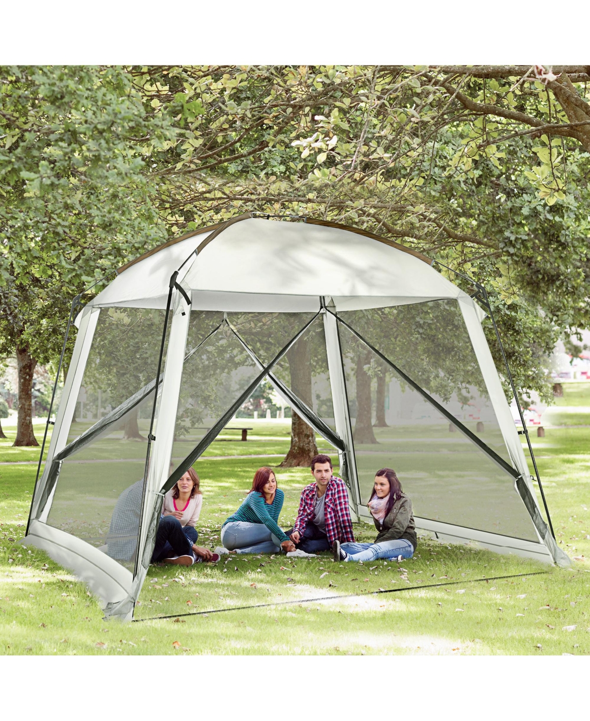 Outsunny Screen House Room, UV50+ Screen Tent with 2 Doors and Carry Bag, Easy Setup, for Patios Outdoor Camping Activities