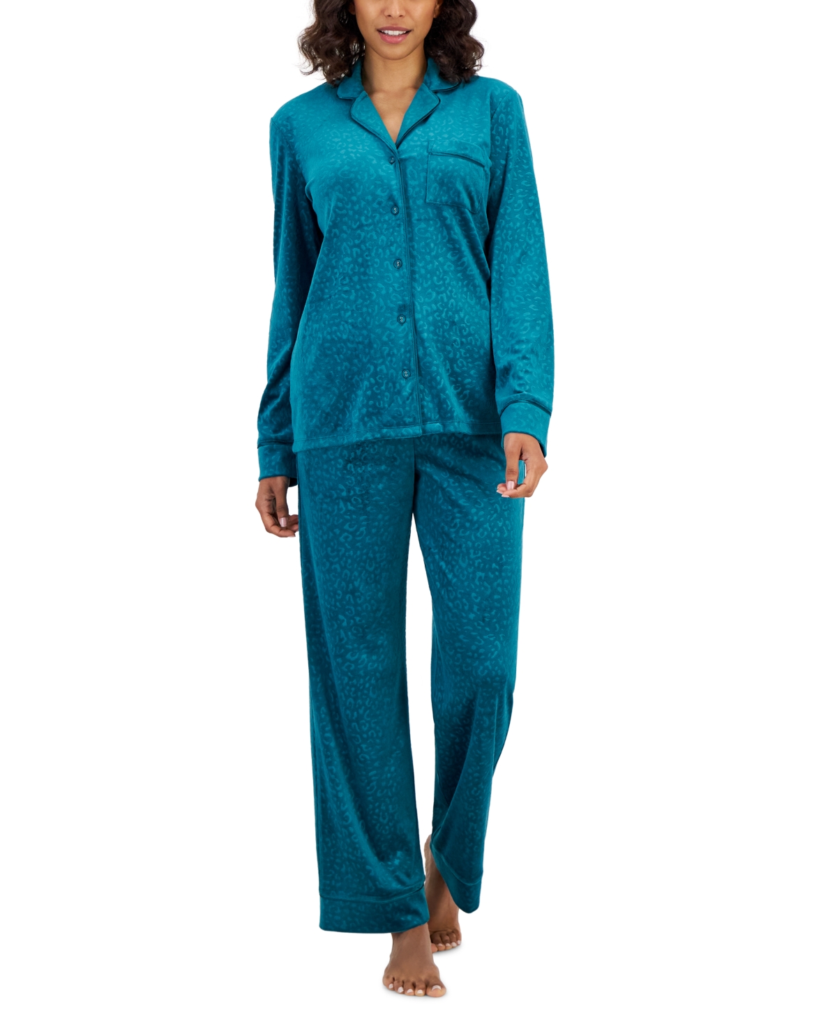 I.N.C. International Concepts Women's Velour Notch Collar Packaged Pajama  Set, Created for Macy's - Macy's