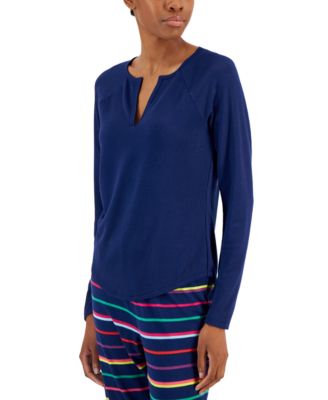 Photo 1 of SIZE M Jenni Women's Split-Neck Pajama Top