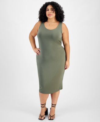 Bar III - Plus Size Sleeveless Bodycon Midi Dress, Created for Macy's