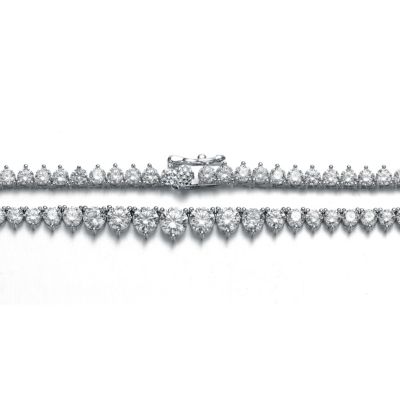 Stylish Cubic Zirconia Graduated Tennis Chain Necklace