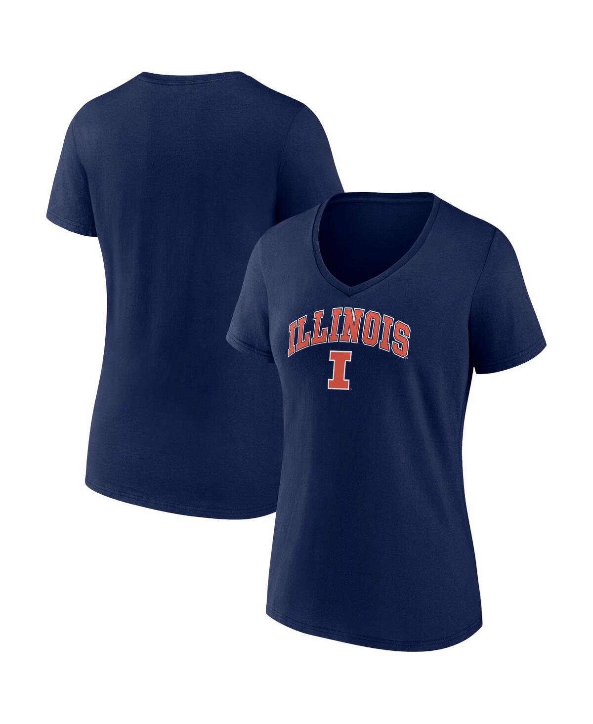 Fanatics Women's  Navy Illinois Fighting Illini Evergreen Campus V-neck T-shirt In Navy