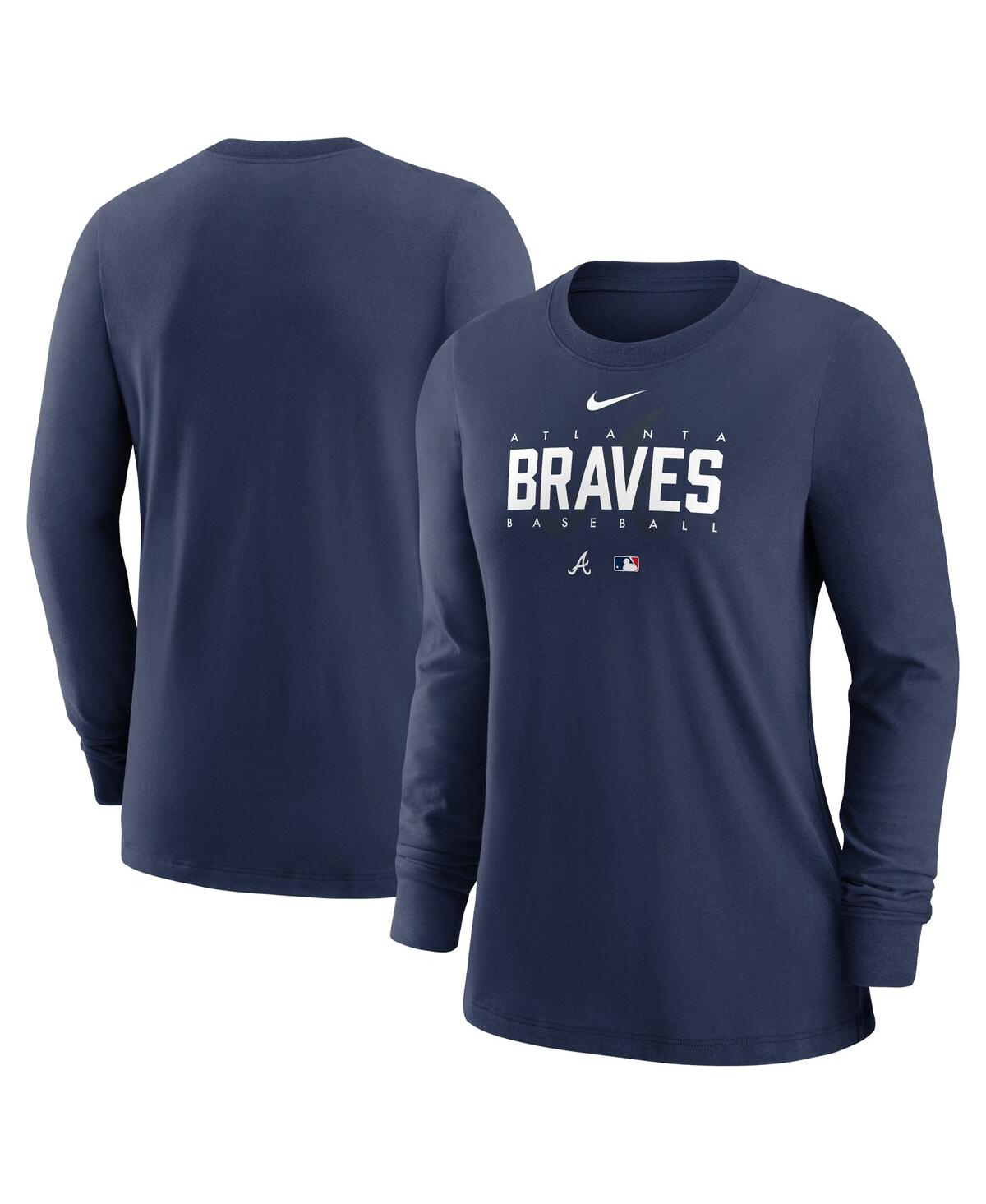 Nike Women's  Navy Atlanta Braves Authentic Collection Legend Performance Long Sleeve T-shirt In Navy