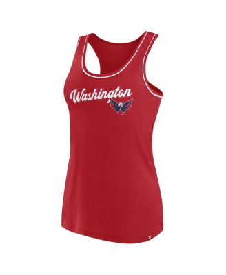 Women's Red Washington Capitals Wordmark Logo Racerback Scoop Neck Tank Top