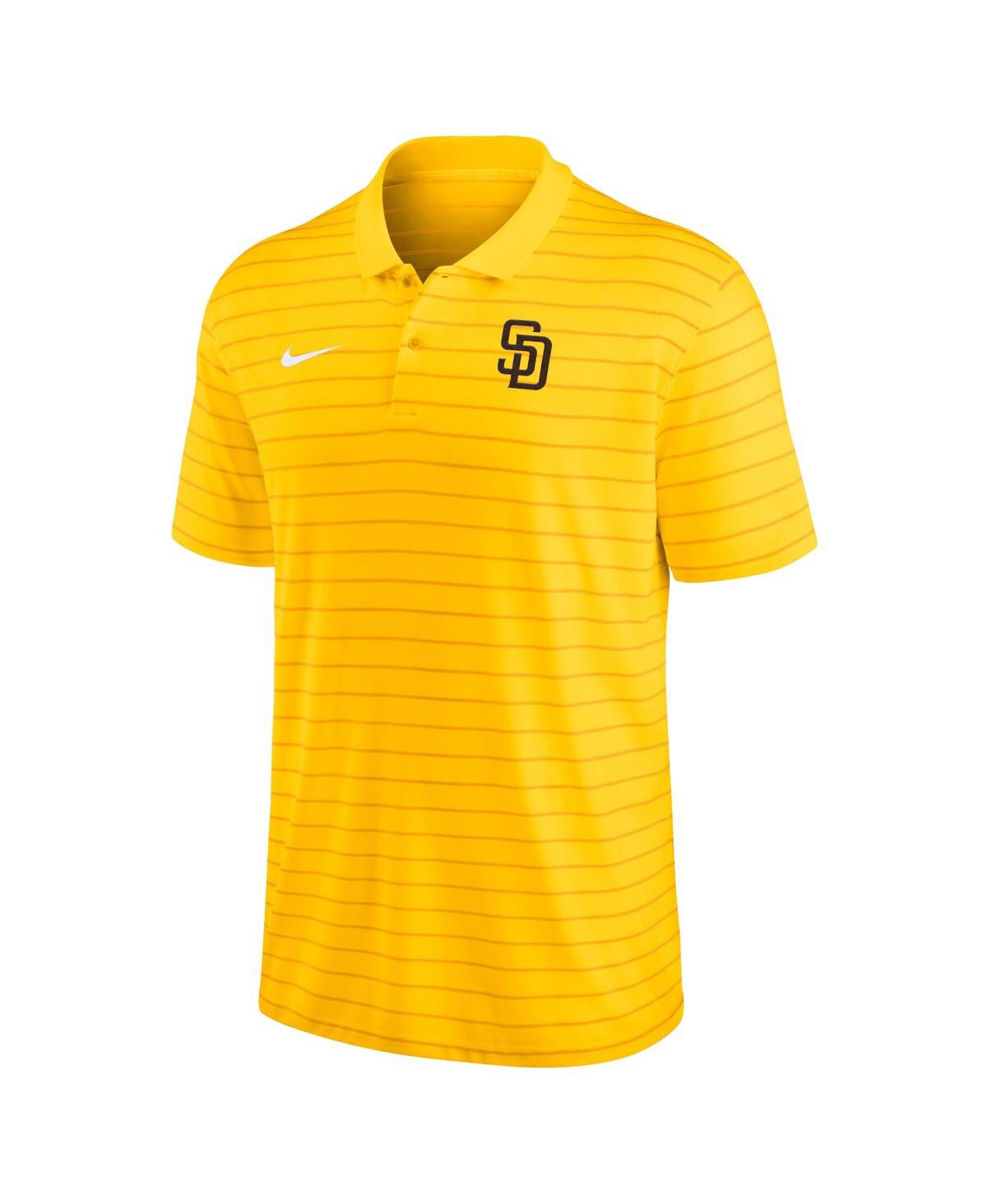 Men's NikeSan Diego Padres Authentic Collection Victory Striped Performance Polo Shirt - Gold