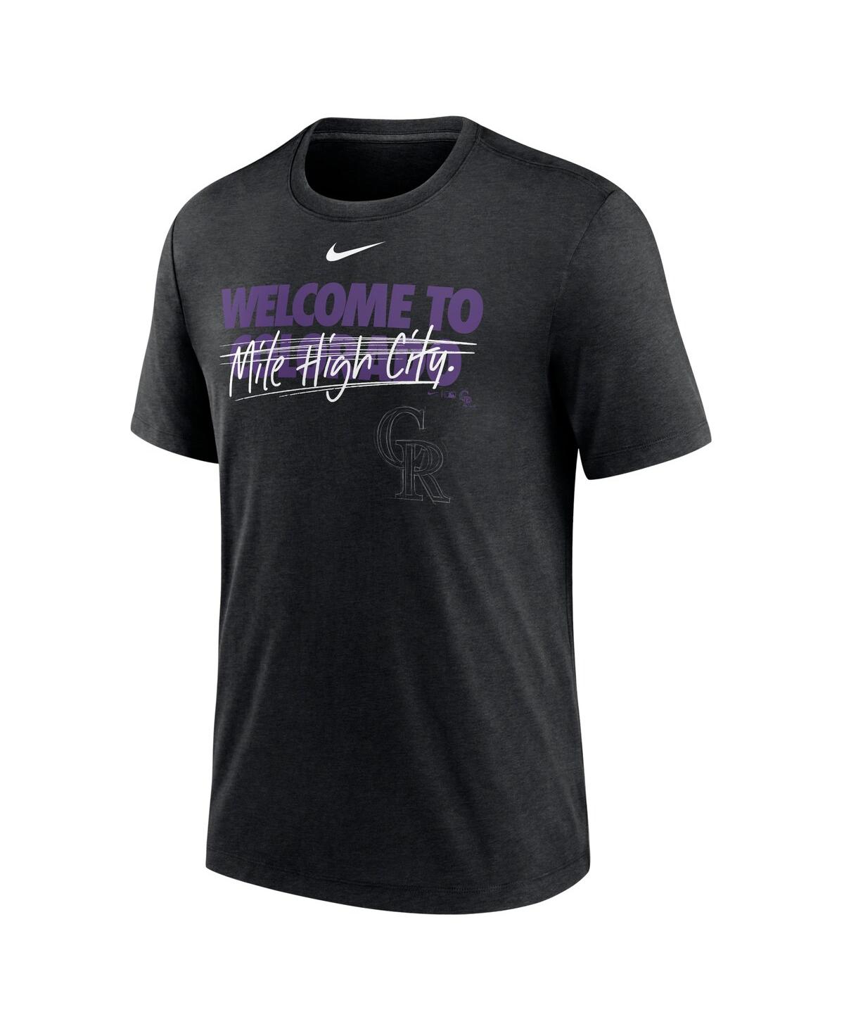 Men's NikeColorado Rockies Home Spin Tri-Blend T-shirt - Heather Black