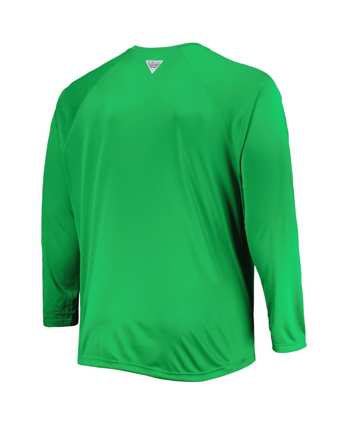 Men's ColumbiaOregon Ducks Big and Tall Terminal Tackle Team Raglan Omni-Shade Long Sleeve T-shirt - Green