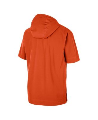 Men's Orange Clemson Tigers Coaches Half-Zip Short Sleeve Jacket