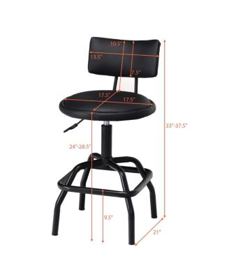 Adjustable Swivel Bar Stool PU Leather Steel Frame Chair