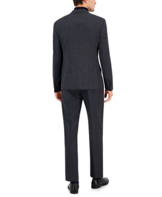 A|X Armani Exchange Armani Exchange Men's Slim-Fit Black Windowpane Wool Suit