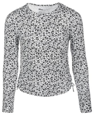 Epic Threads - Big Girls Ribbed-Knit Floral-Print Top with Ties