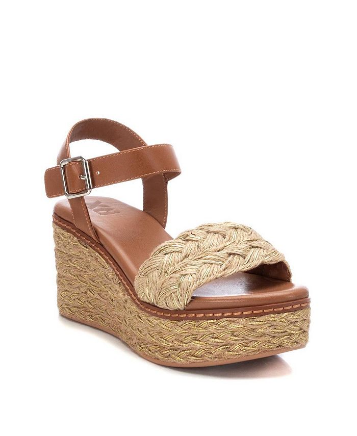 XTI Women's Jute Wedge Sandals By 14106301 Gold & Reviews - Sandals ...