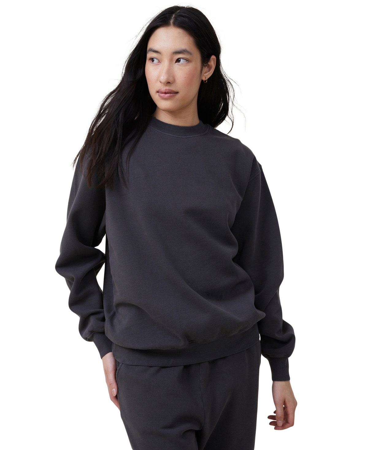 Cotton On Women's Lounge Jersey Long Sleeve T-shirt In Washed Black