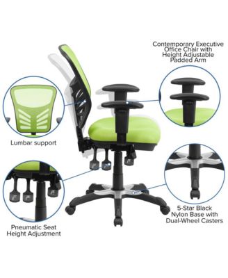Mid-Back Mesh Triple Paddle Swivel Ergonomic Office Chair With Adjustable Arms
