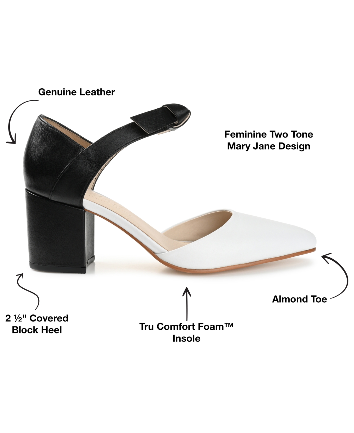 Journee Signature Women's Camille Two-piece Block Heel Pumps In Neutral