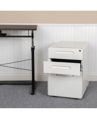 Ergonomic 3-Drawer Mobile Locking Filing Cabinet Storage Organizer
