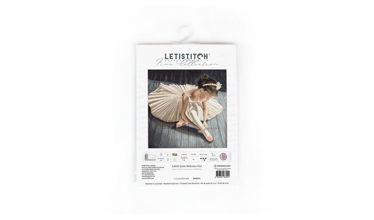 LetiStitch Counted Cross Stitch Kit Little Ballerina Girl L8037