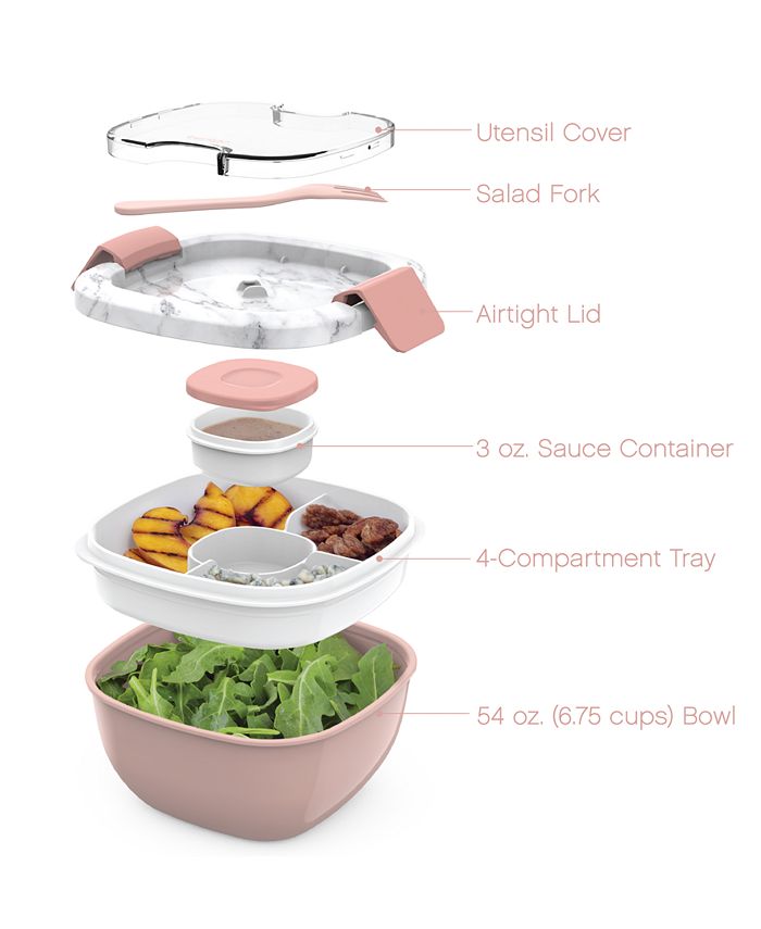Portable Salad Lunch Container, Ounce Salad Bowl With Compartment