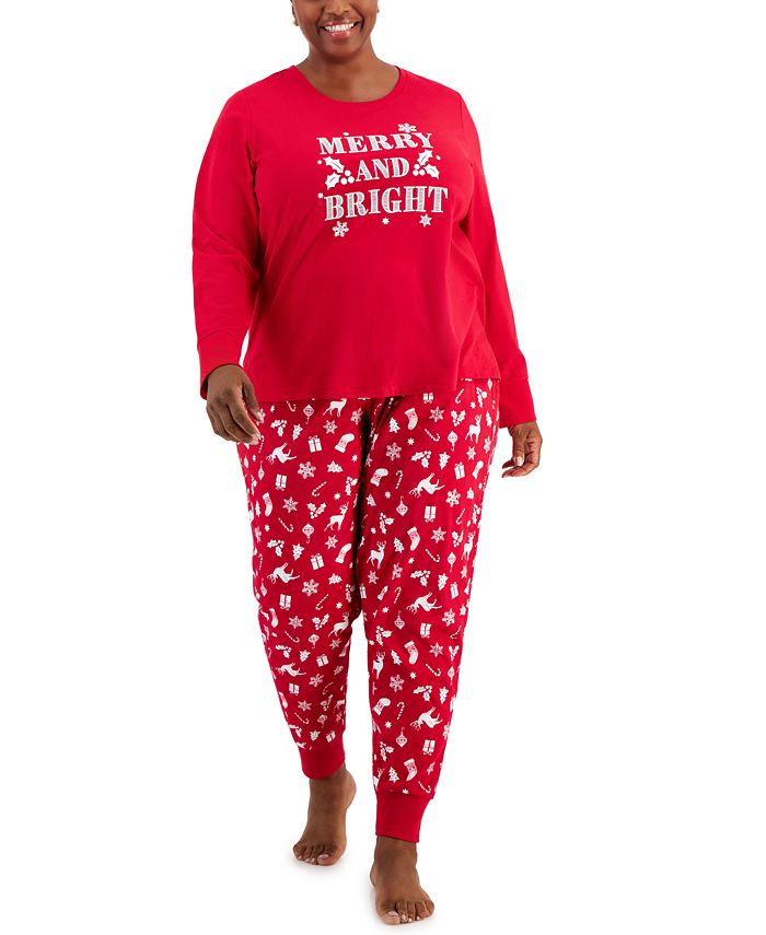 Family Pajamas Matching Plus Size Mix It Merry & Bright Pajamas
