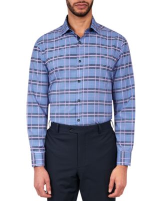 Society of Threads - Men's Regular-Fit Plaid Performance Dress Shirt