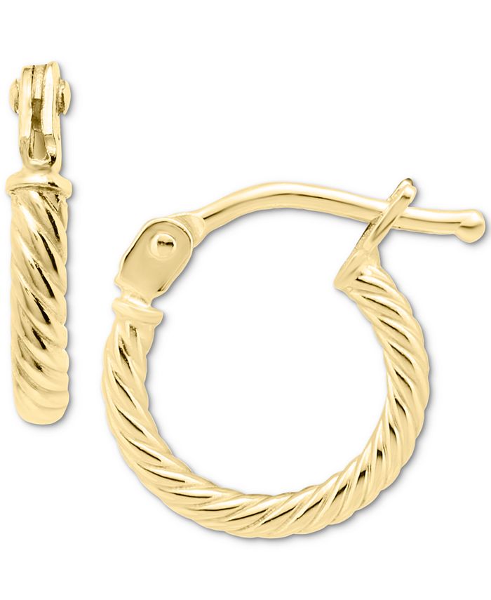Macy s Children s Twist Style Extra Small Hoop Earrings in 14k