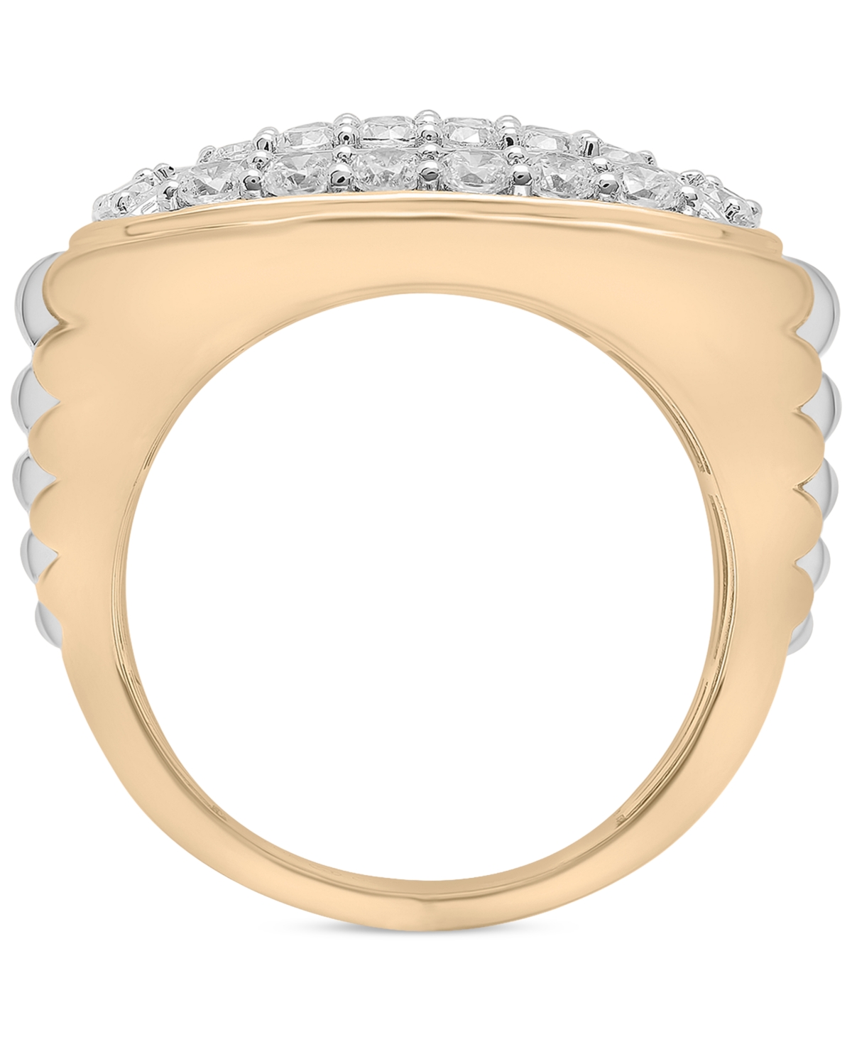 Men's Diamond Cluster Two-Tone Ring (2 ct. t.w.) in 10k Gold - Two-Tone