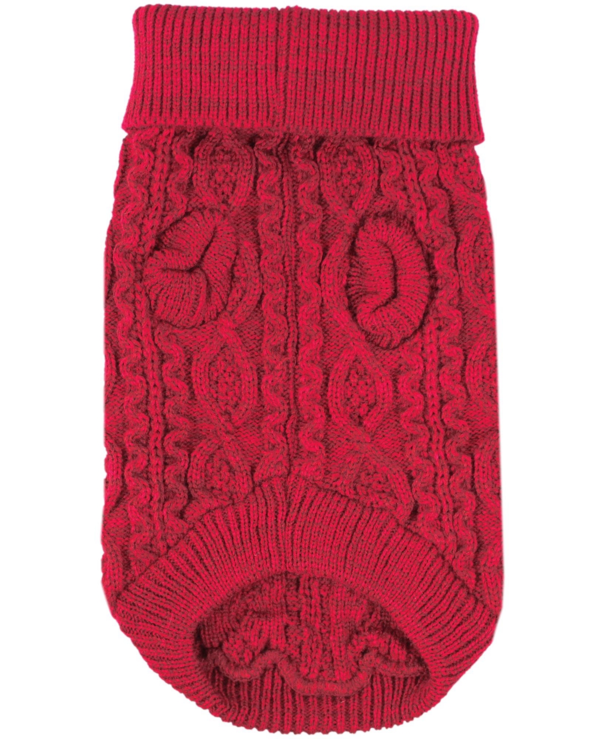 Parisian Pet Cable Knit Red Sweater