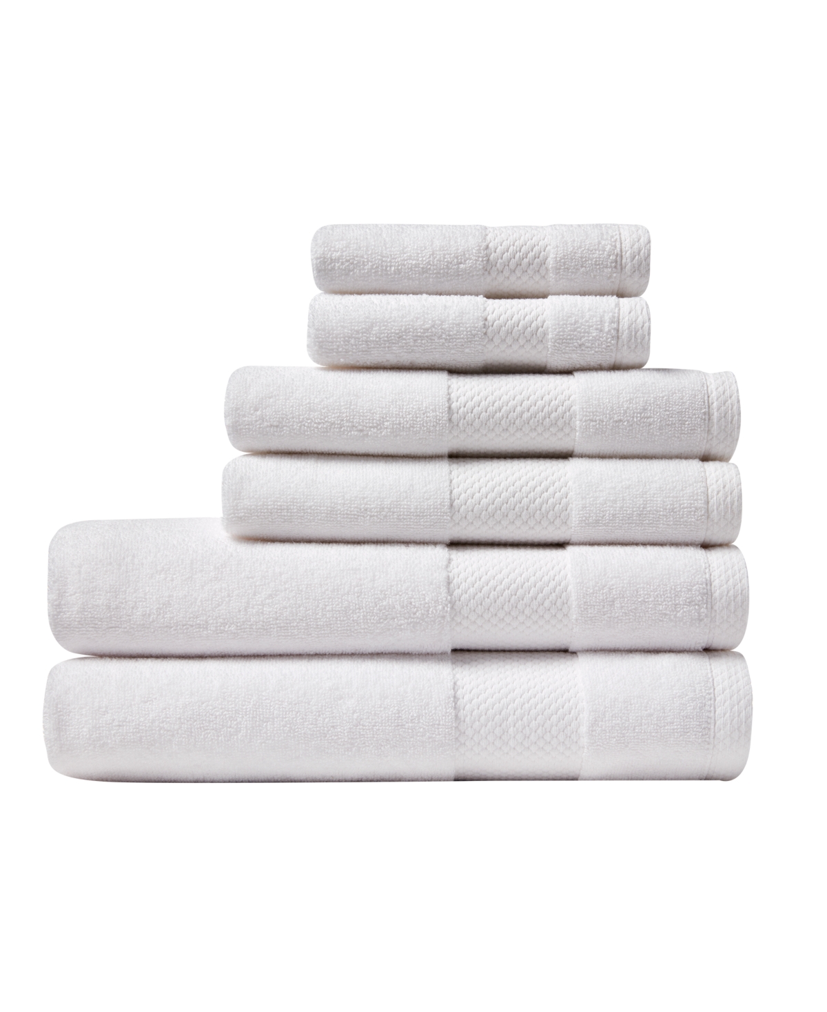 Lacoste Heritage Anti-microbial Supima Cotton 6 Piece Bundle Towel Set In White