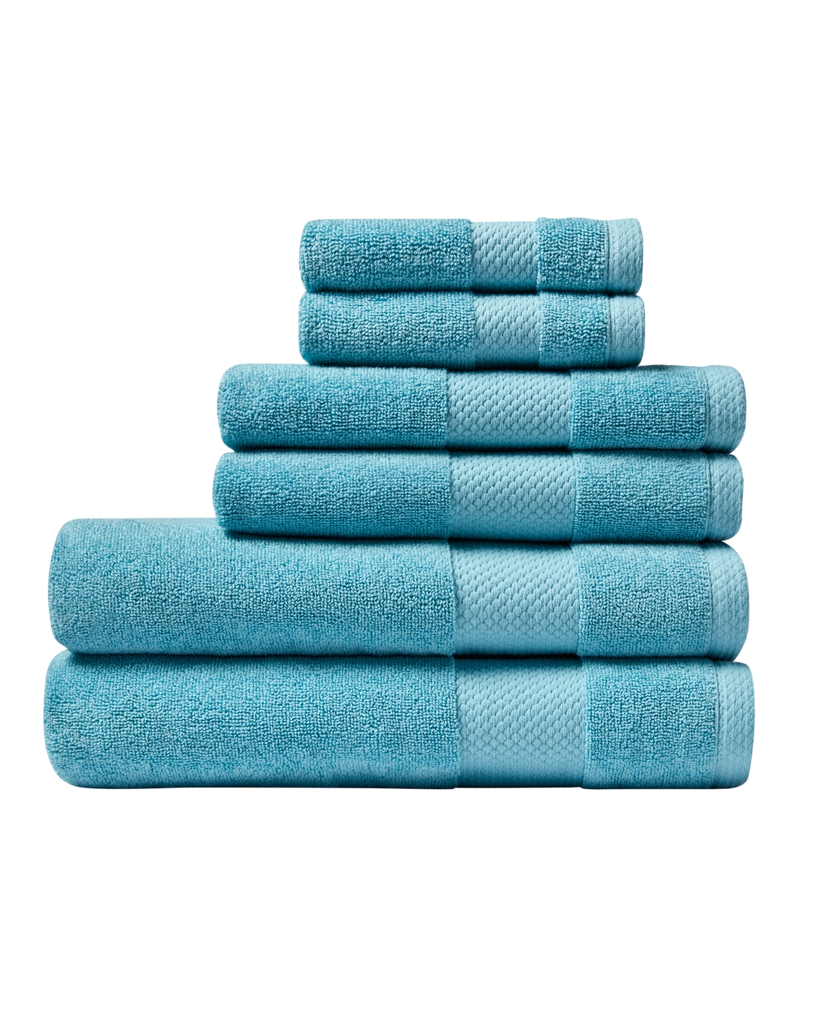 Shop Lacoste Heritage Anti-microbial Supima Cotton 6 Piece Bundle Towel Set In Celestial