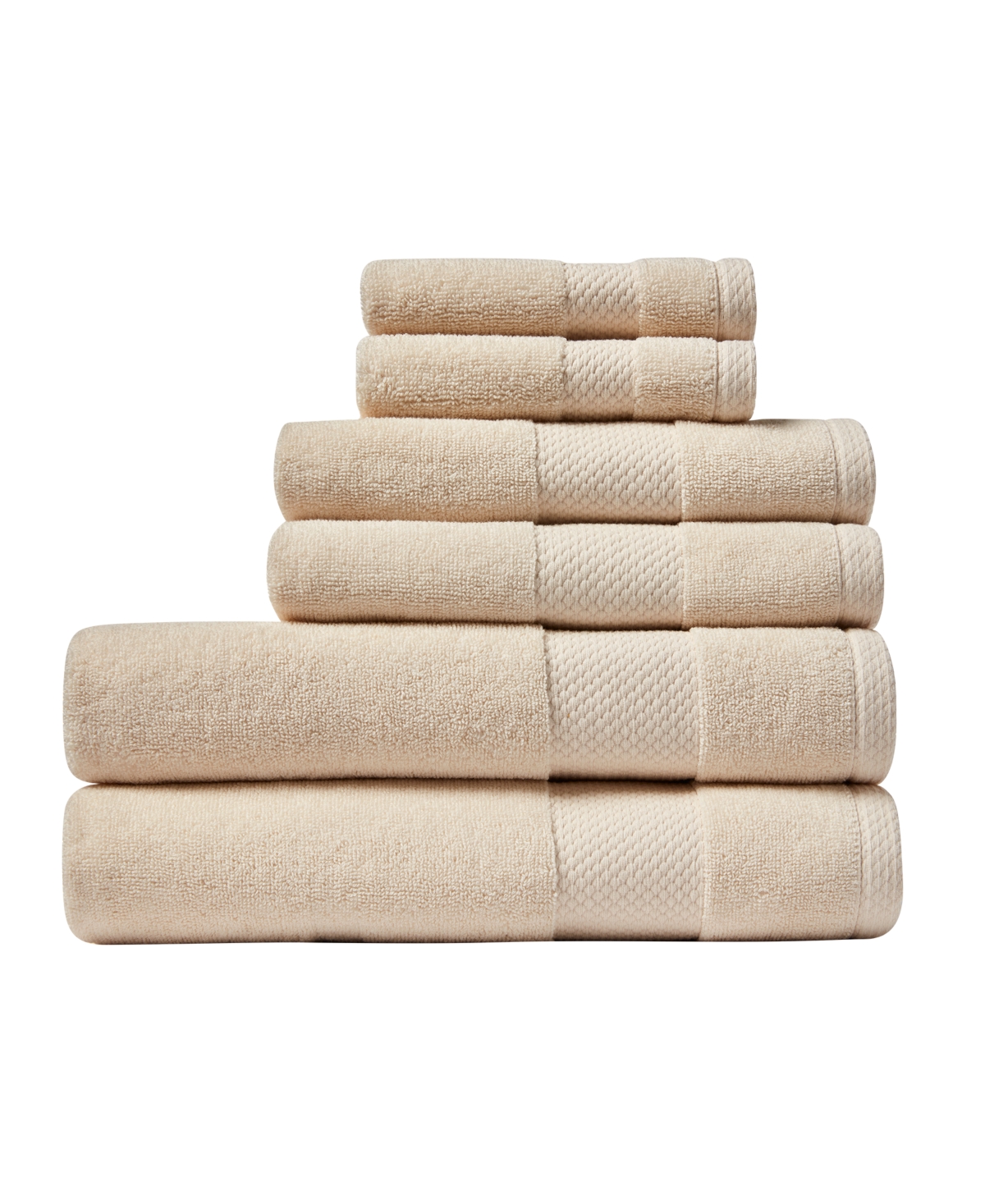 Shop Lacoste Heritage Anti-microbial Supima Cotton 6 Piece Bundle Towel Set In Chalk