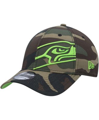 Men's New Era Camo Seattle Seahawks Punched Out 39THIRTY Flex Hat