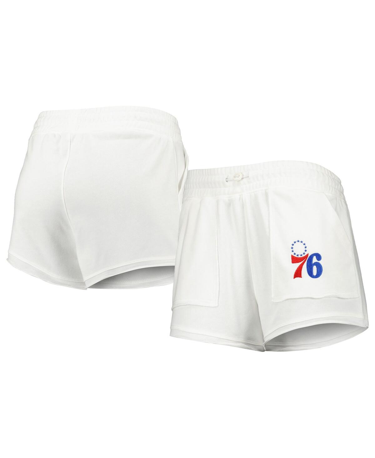 Shop Concepts Sport Women's  White Philadelphia 76ers Sunray Shorts