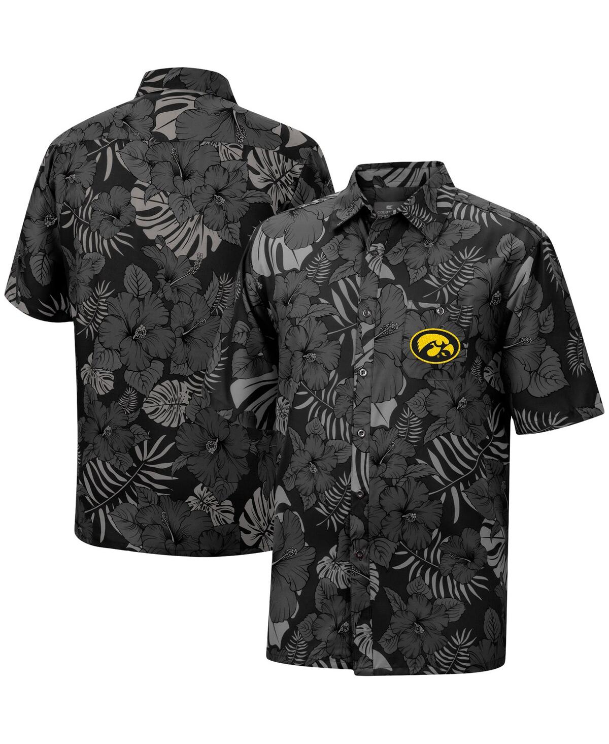 Shop Colosseum Men's  Black Iowa Hawkeyes The Dude Camp Button-up Shirt