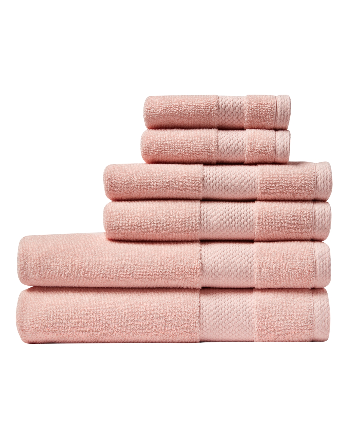Lacoste Heritage Anti-microbial Supima Cotton 6 Piece Bundle Towel Set In Lt Pink