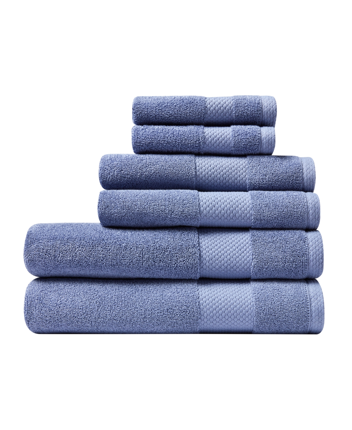Shop Lacoste Heritage Anti-microbial Supima Cotton 6 Piece Bundle Towel Set In Lt Denim