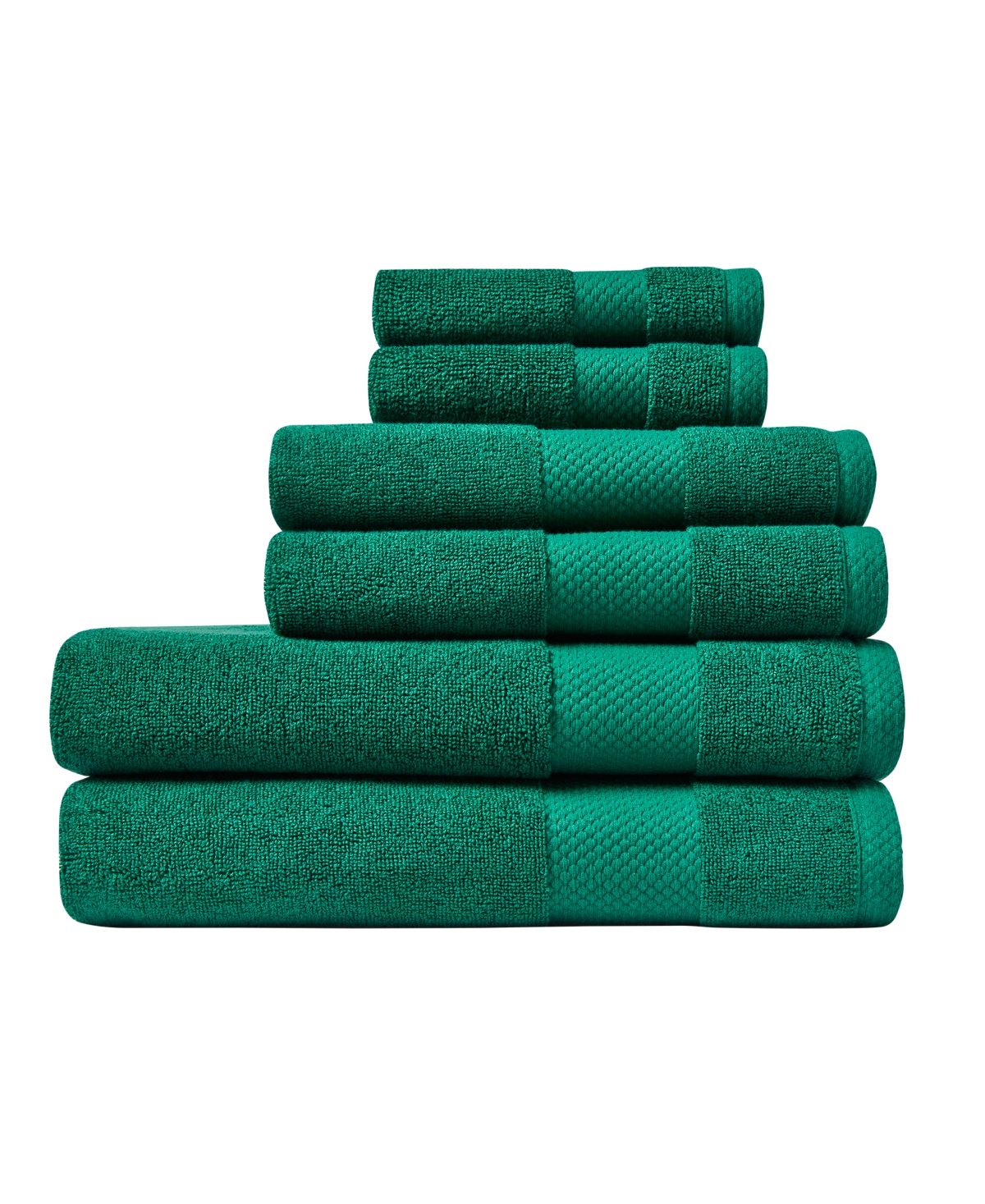 Lacoste Heritage Anti-microbial Supima Cotton 6 Piece Bundle Towel Set In Croc Green
