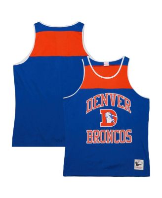Men's Royal and Orange Denver Broncos Gridiron Classics Heritage Colorblock Tank Top