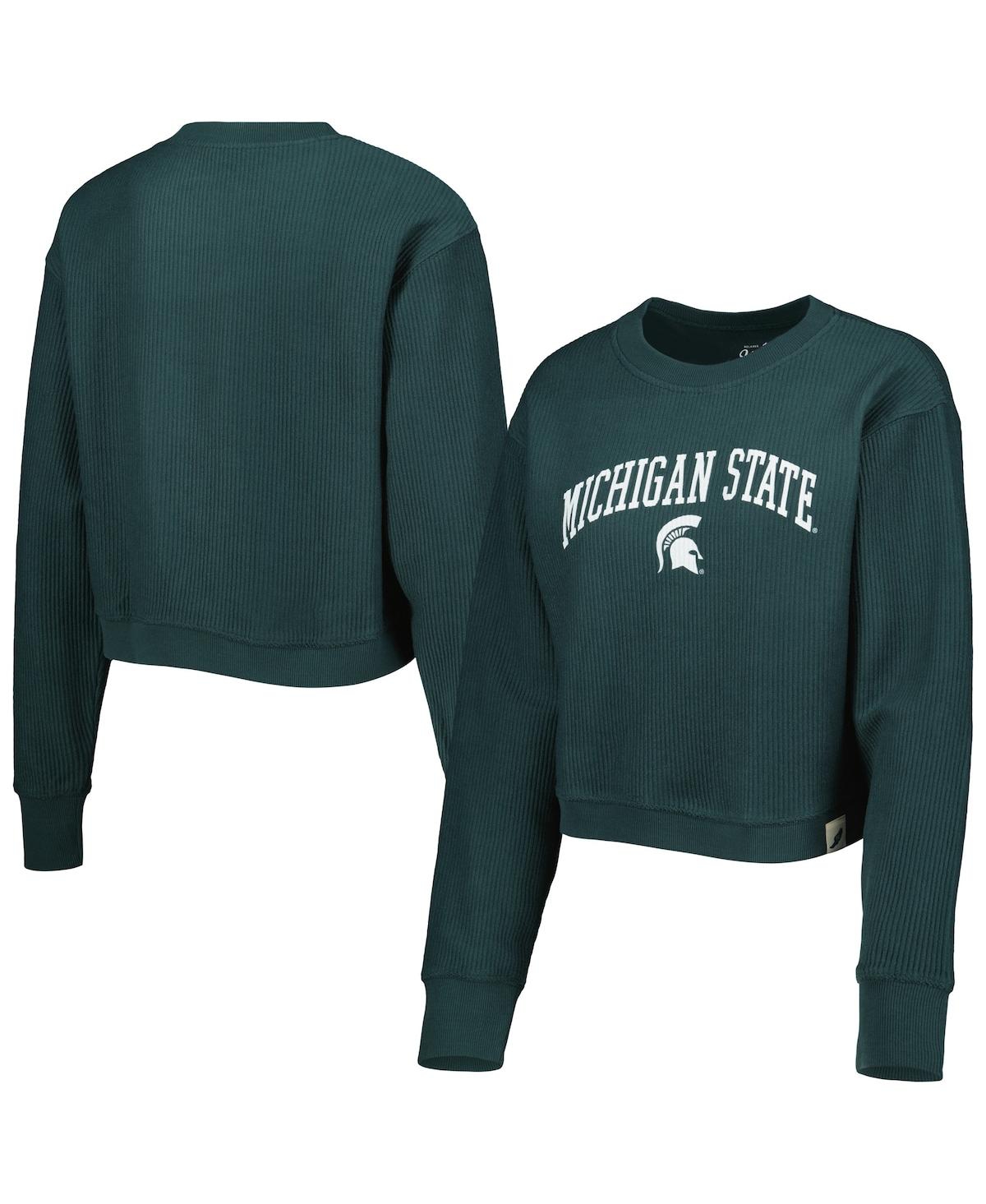League Collegiate Wear Green Michigan State Spartans Classic Campus Corded Timber Sweatshirt In Green