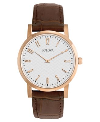 Brown Leather Strap Watch 38mm 97A106 