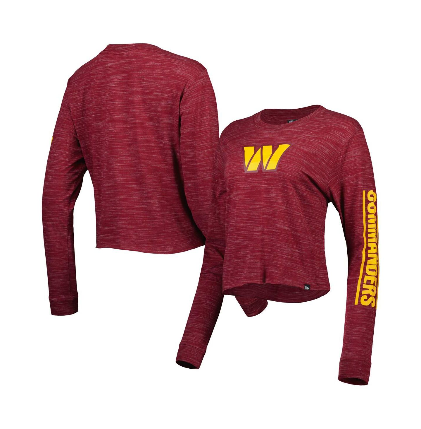 Женская футболка New Era Burgundy Washington Commanders Crop Long Sleeve — фото 2