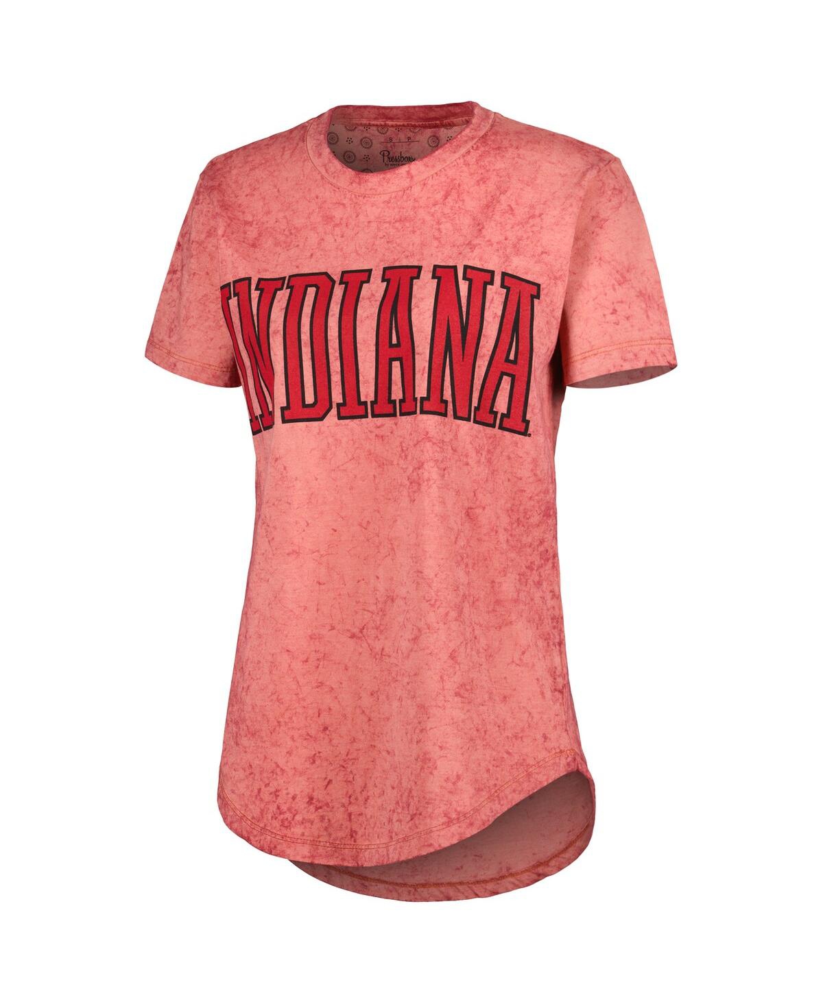 Shop Pressbox Women's  Crimson Indiana Hoosiers Southlawn Sun-washed T-shirt