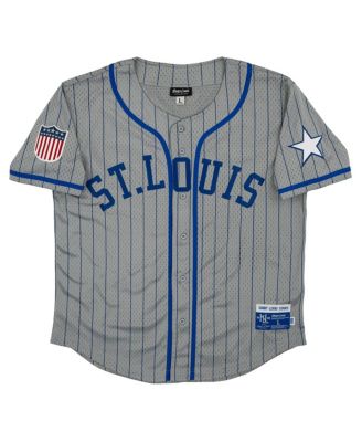 Men's #17 Gray St. Louis Stars Mesh Button-Down Replica Jersey