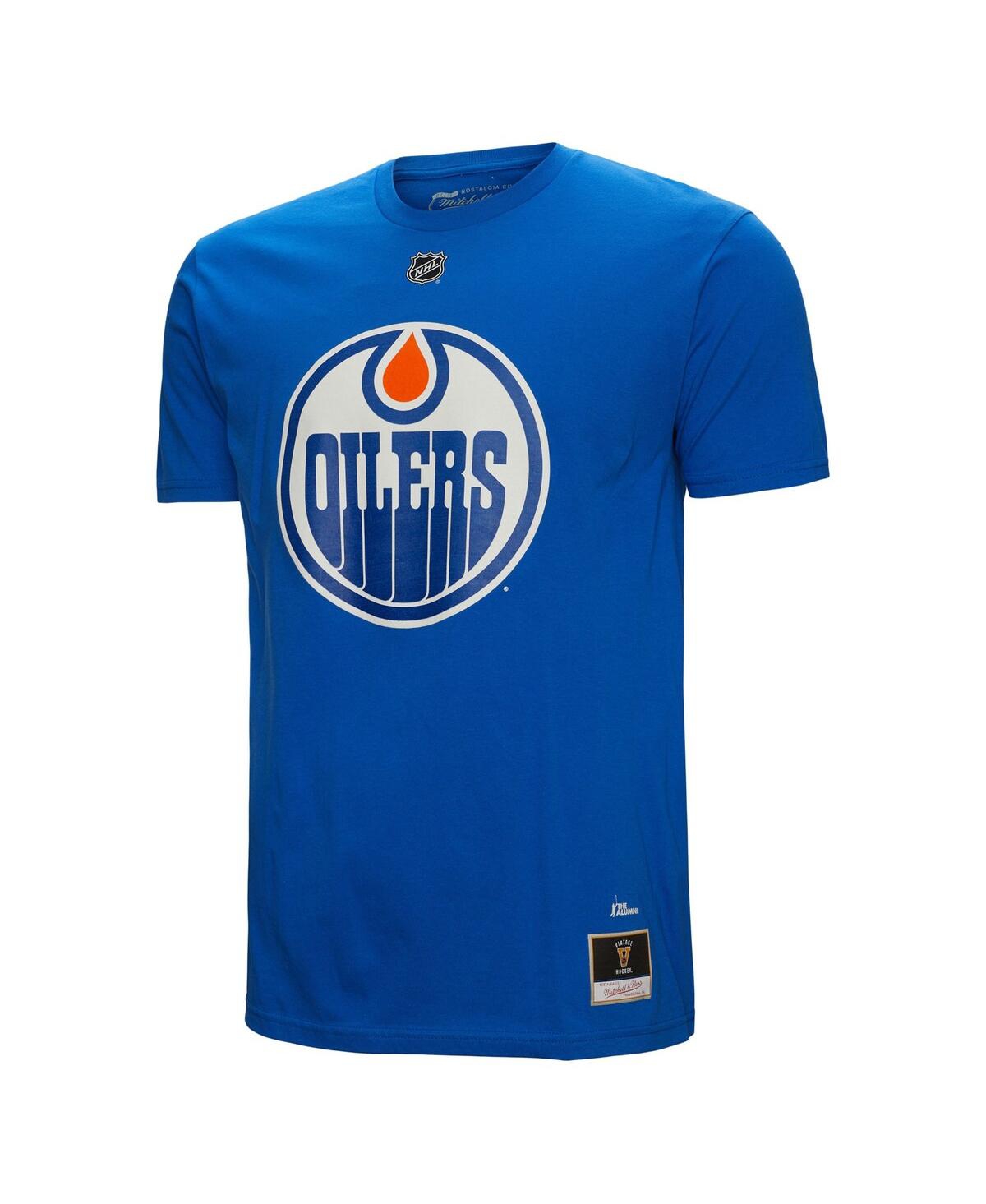 Shop Mitchell & Ness Men's  Grant Fuhr Royal Edmonton Oilers Name And Number T-shirt
