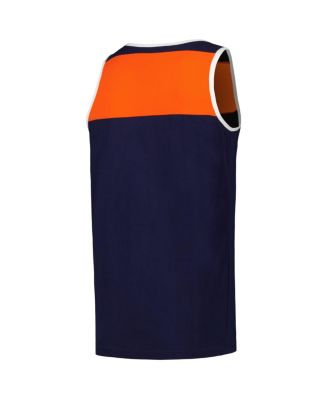 Men's Navy and Orange Chicago Bears Heritage Colorblock Tank Top