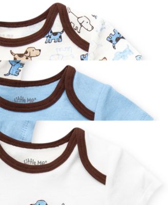 Baby Boys Cute Puppies Bodysuits, Pack of 3