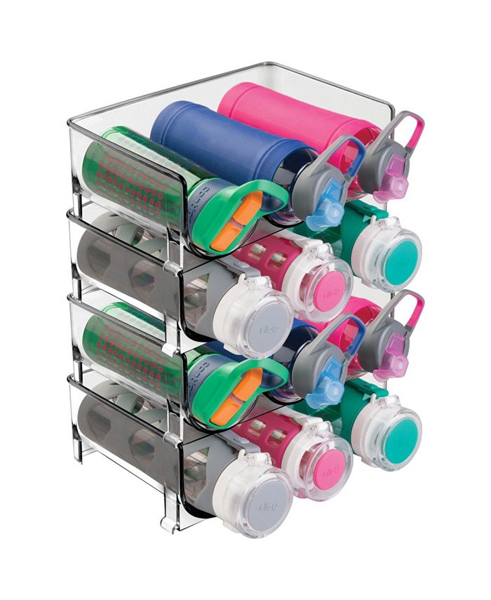 mDesign Plastic Stackable Water Bottle Storage Organizer Rack- 8